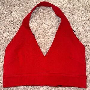 Forever 21 Red Halter Neck Crop Top
